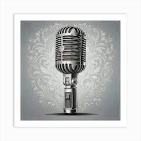 Firefly Timeless Vintage Microphone In Classic Gray Design 34603 (2) Art Print