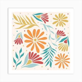 Floral Flare Square Art Print