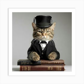 Cat In Top Hat Art Print