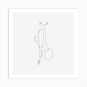 Line art Nude woman print Art Print