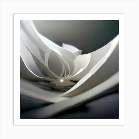 White Paper Flower Art Print