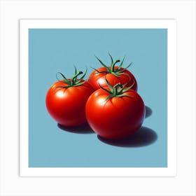 Three Ripe Tomatoes Kitchen Restaurant Art Print