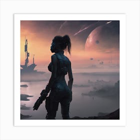 Woman In Space 3 Art Print