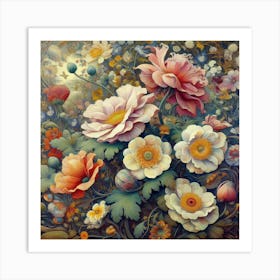 Flowers In The Garden 2 Art Print