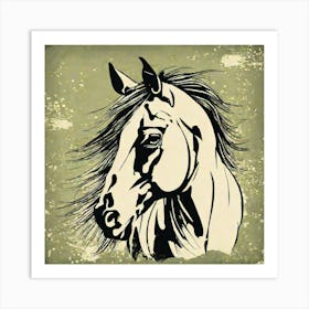 Illustration grunge Horse 1 Art Print