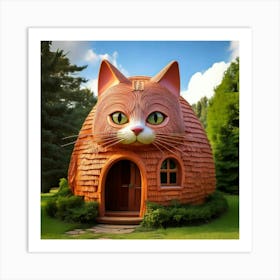 Firefly Whimsical Cat Shaped House With Playful Charm 65862 (2) Art Print