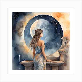Aphrodite is A Wall Art Painting in Watercolors Art Print
