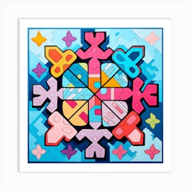 Snowflake Abstract Christmas Art Print