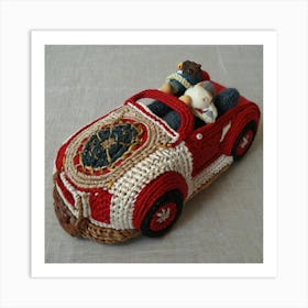 Crocheted Car Art Print