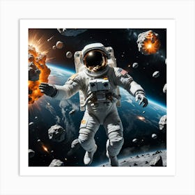 Astronaut In Space 2 Art Print