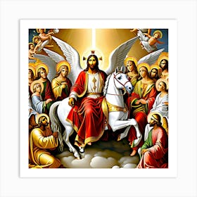 Jesus And Angels Art Print