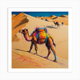 Camels In The Desert 1 Art Print