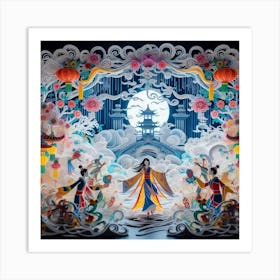 Chinese Paper Art 4 Art Print