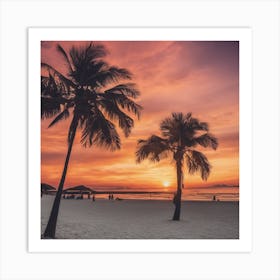 659826 Sunset Time On The Beach Xl 1024 V1 0 Art Print