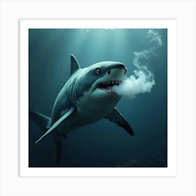 Shark Smoking Art Print