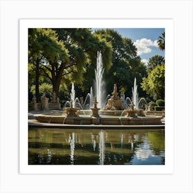 Fountain In The Park 5 Art Print