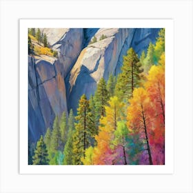 Colorful Abstract Yosemite National Park USA Art Print 3 Art Print