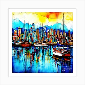 Harbour View - Vancouver Skyline Art Print