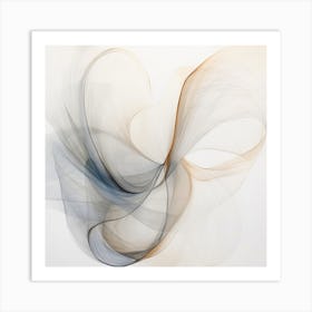 Abstract Organic Minimalist Gray Brown Splash In Muted Colors 1 Art Print