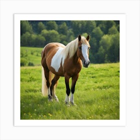 Horse In A Field Photo Art Print