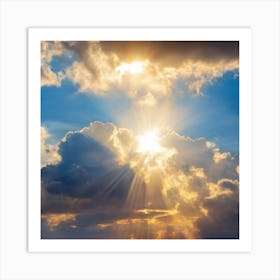 Sun Shining Through Clouds Art Print