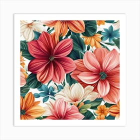 Floral Wallpaper 12 Art Print