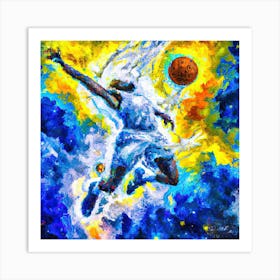 Basketball Player In The Air Art Print