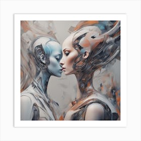 Two Women Kissing Art Print