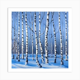 Birch Snow Art Print