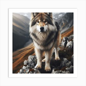 Wolf In The Mountains Art Print
