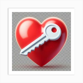 Heart With Key Art Print