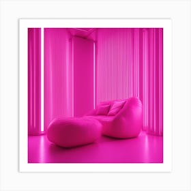 Furniture Design, Tall Braine, Inflatable, Fluorescent Viva Magenta Inside, Transparent, Concept Pro Art Print