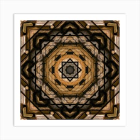 Abstraction Wooden Mandala Art Print