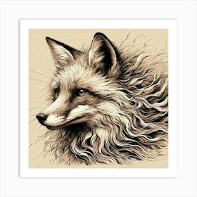 Fox illustration 5 Art Print