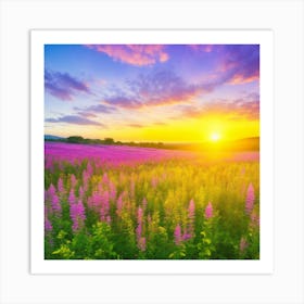 Dreamshaper V7 Photo Beautiful Colorful Wild Plants Background 1 Art Print