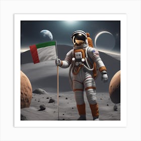 Astronaut On The Moon Art Print