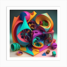 3d Paper Art Art Print