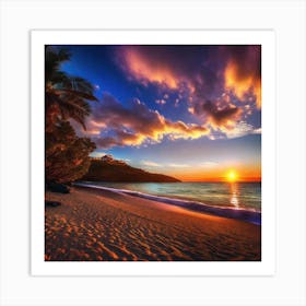 Sunset On The Beach 525 Art Print