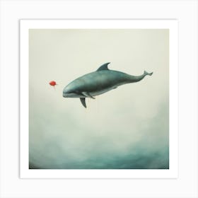 Dolphin With A Red Heart Poster