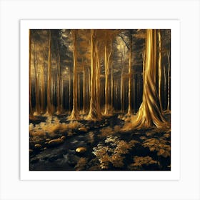 Golden Forest 15 Art Print