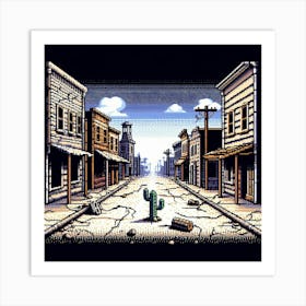 8-bit ghost town 2 Art Print