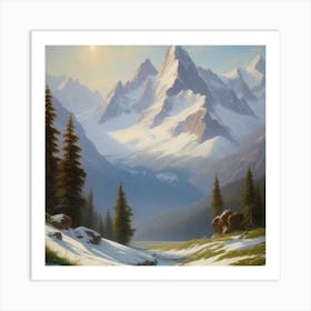 'Snowy Mountains' Art Print