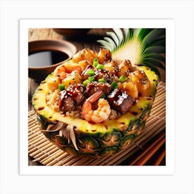 Asian Food In A Pineapple Art Print