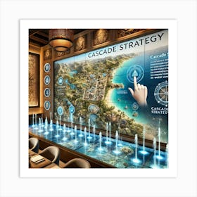 A Cascade Strategy Wall In A Unique Restaurant, Fe Art Print