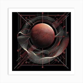 amoled line , Black and Red , black background Art Print