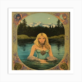 Girl In The Water Art Print