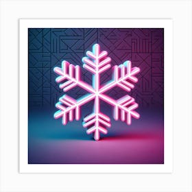 Neon Snowflake Art Print