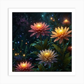 Fairy Garden At Night 5 Art Print