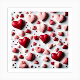 Red And Pink Hearts Art Print