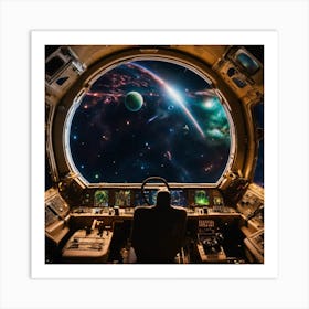 View From Spaceship Cockpit Art Print